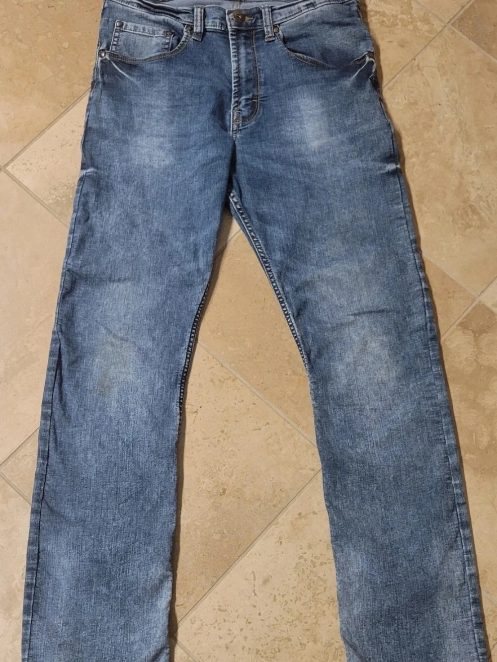 Wrangler Slim Straight Jeans Mens 29x32 Blue Medium Wash Slight Stretch